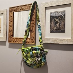 VERA BRADLEY Crossbody Satchel in Green, Blue, and Yellow